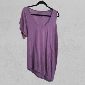 Vintage I’OCAN Purple Asymmetrical Tee Korean Minimalist